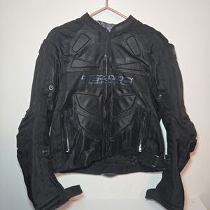 Teknic Padded Supervent Black Motorcycle Jacket Womens Large Mens Med.